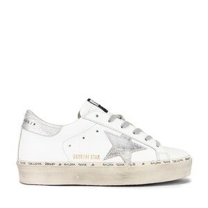 Golden Goose Women's White and Silver Star Sneakers